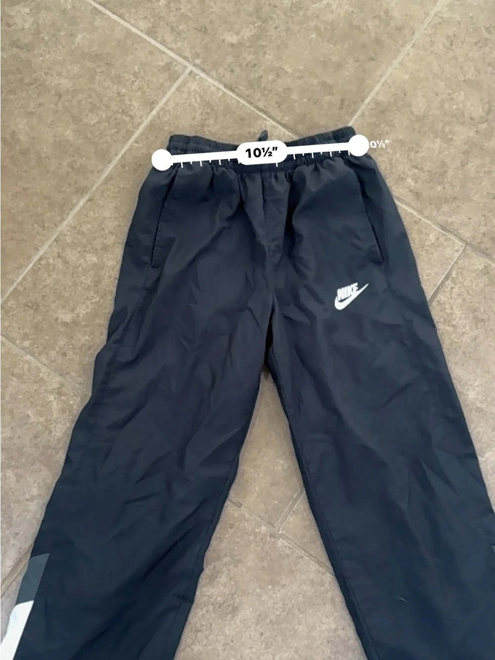 Nike Black Joggers with White Logo and Side Accents
